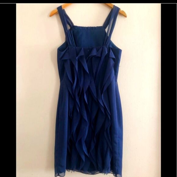 Vera Wang Navy Blue Fringe size 4 No Sash Great condition - Picture 3 of 8